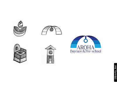 Aroha Daycare & Pre-school - Childcare Logo Design branding childcare logo daycare design education illustration logo logodesign minimal preschool ui ux vector