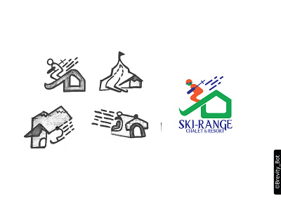 Ski-Range Chalet & Resort-Holiday & Seasonal Brand Logo Design branding design illustration logo logodesign minimal motionline seasonal skiing logo ui ux vector