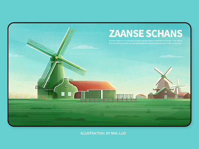 Zaanse Schans, Netherlands design framland graphic design illustration netherlands scenery schans travel vector windmill zaanse