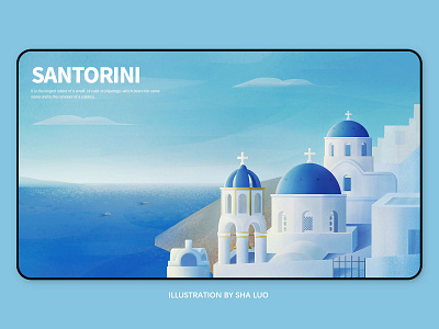 SANTORINI, GREECE aegean sea design graphic design greece illustration mediterranean santorini sea tourist travel vector
