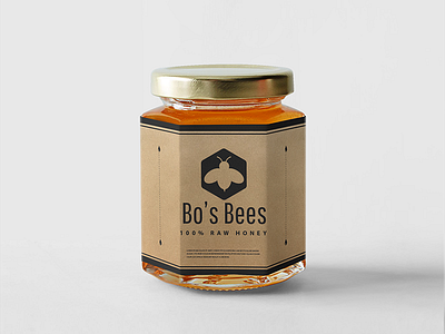 Bo's Bees Honey Jar branding concept design logo mockup