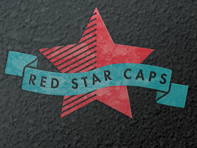 Red Star Caps Logo branding design illustrator logo photoshop texture