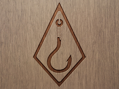 Fish Hook Logo design engraved illustator logo photoshop