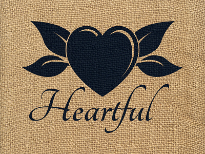 Heartful Logo - Black brand branding canvas design foliage green heart leaf leaves logo red texture