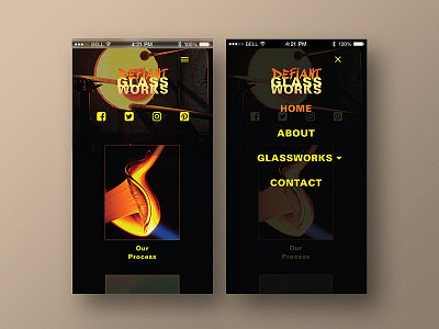 Defiant Glass Mobile Website design homepage illustrator mobile photoshop ui web website