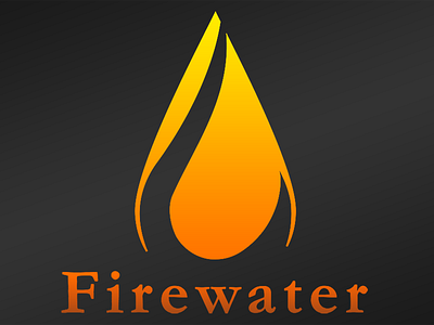 Firewater Whiskey Logo alcohol brand branding concept creative design fire flame gradient illustrator logo orange photoshop texture water water drop whiskey yellow