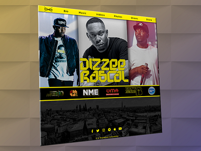 Dizzee Website concept creative design gradient homepage illustrator mock up photoshop web website