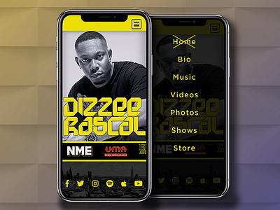 Dizzee Mobile Website Mock-up concept creative design gradient homepage illustrator mobile mock up photoshop web website