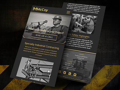 McCoy's Mobile Design brand branding construction contractor creative creativity design gradient homepage illustrator logo mockup