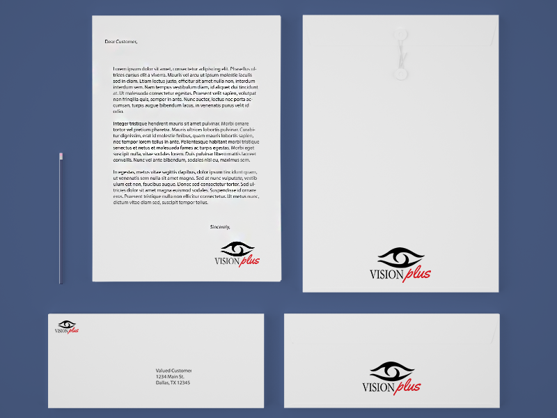 Vision Plus Stationary letter head stationary brand desing photoshop mock-up mockup logo illustrator creative branding brand