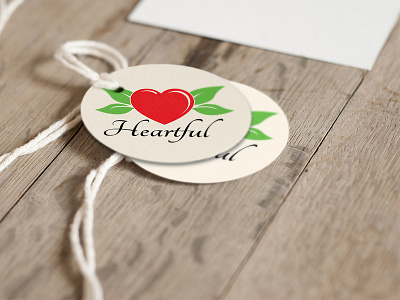 Heartful Tag brand branding design heart illustrator leaf leaves logo photoshop red tag texture