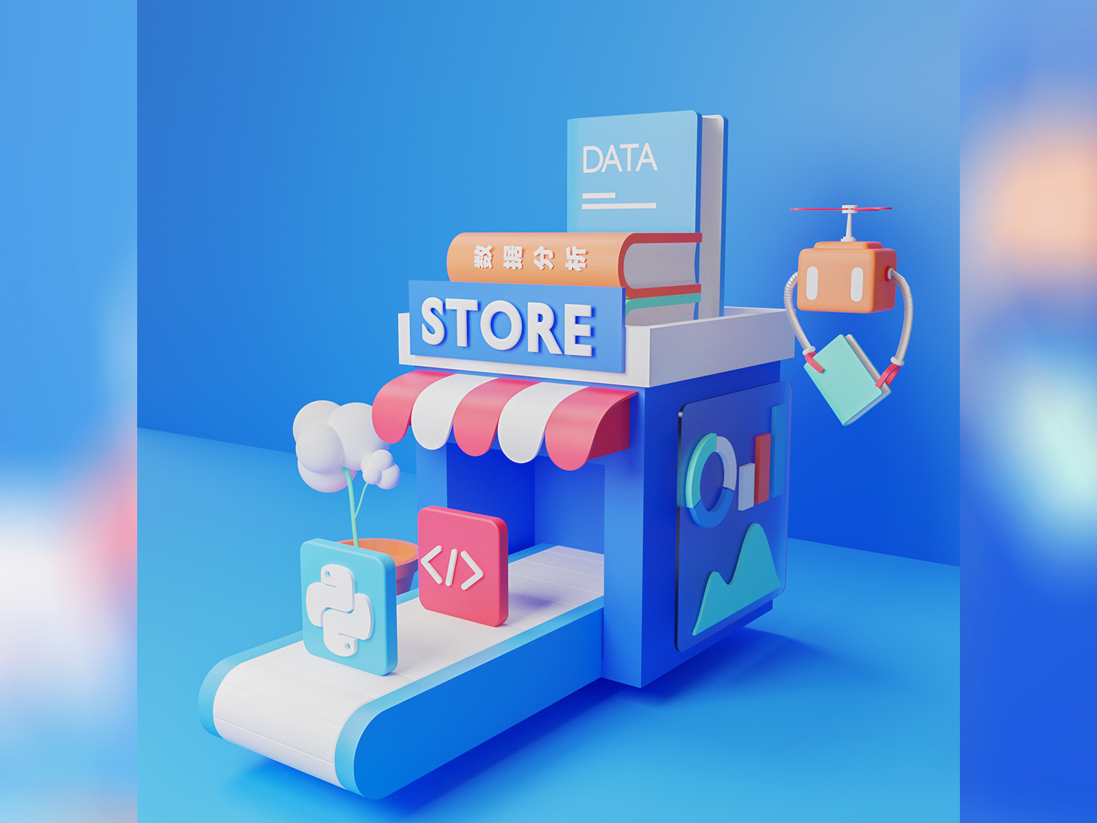 3D store model for data analysis lesson by Demi on Dribbble