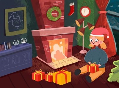 Merry Christmas child christmas illustration present