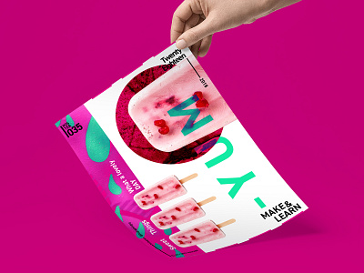 YUM | MAKE & LEARN | Poster 035 | 2018 adobe art color design graphic icecream photoshop pink typography