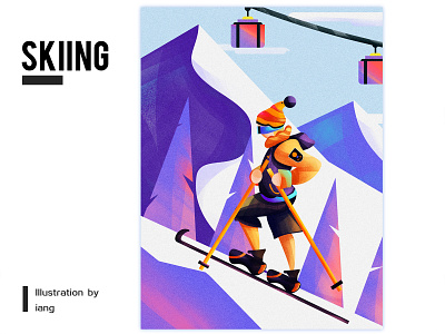 Skiing illustration skiing sports