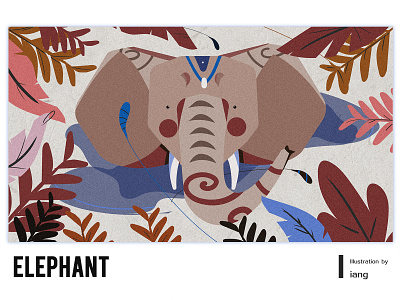 elephant ＆ 1 invitation elephant illustration invitation