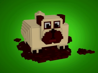Banni The Pug bannithepug gameart gamedesign minecraft pugnation voxel
