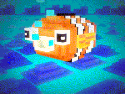 Fish bright gameart gamedesign minecraft minimal nemo sealife voxel