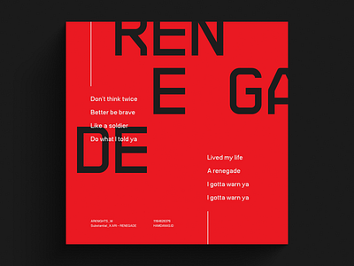 RENEGADE design typography