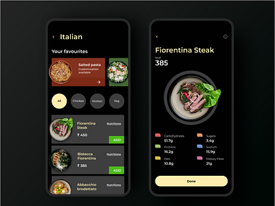 Food ordering app dailyui design mobile mobile ui mobileui typography ui uiux ux ux ui