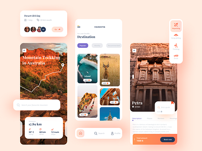 Travel app UI design