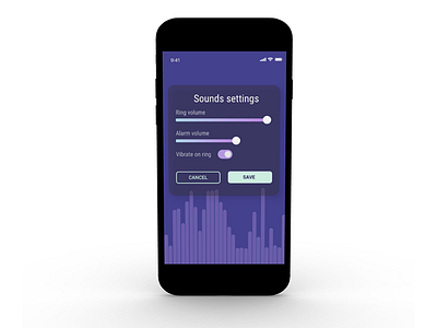 Sound settings blue charts product selector settings slider sound ui