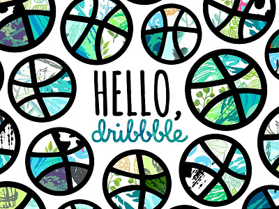 Hello, Dribbble! collection debut design hand drawn hello hello dribbble pattern print