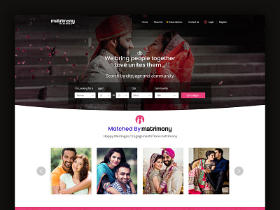 Matrimony Website branding design homepage interaction landing page ui website