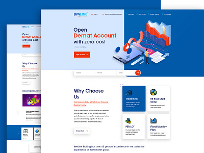 Stock market website design banner design homepage interaction landing typography ui ux website