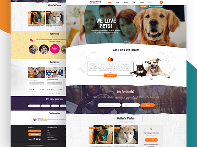 Website design for petzzworld pet caring website and blog branding design homepage icon landing logo page typography web website