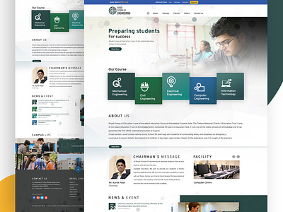 Homepage design for Engineering School banner branding design homepage icon landing page ui web website