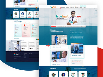 Hospital Website Design design homepage hospital illustration landing page product typography ui vector website
