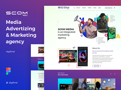 Media & Marketing Company Website Design Landing Page