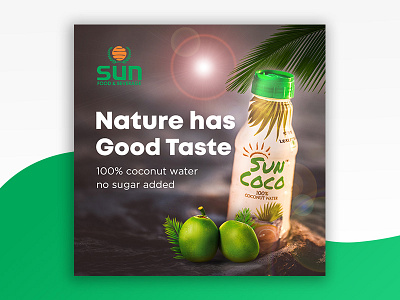 Sunfood Drink Banner banner design dinks fnb food green nature orange