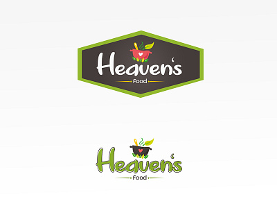 Heavens Food Logo Final art creative fnb food food logo green heavens leaf logo