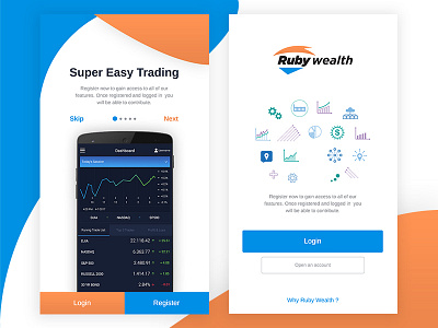 Ruby Wealth App animation app iphone login material mobile prototyping ui ux