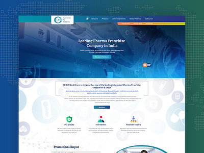 Medical Pharma design homepage illustration landing product ui website