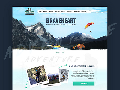 Adventure Website Template design homepage interaction landing page ui website