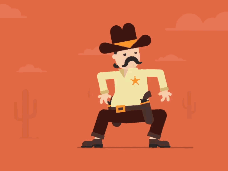 Western sheriff 2d after effects animation cowboy gif graphics gun hat motion revolver sheriff western