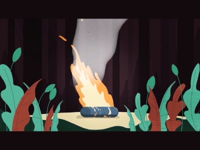 smoking cigarette V3 animation beard bonfire cigarette fire forest frame by frame gif hipster liquid smoke splash