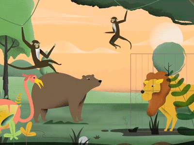 Presently animation sneak peek animal animation frame by frame gif koru lion mindfulness monkey presently stress wip work in progress