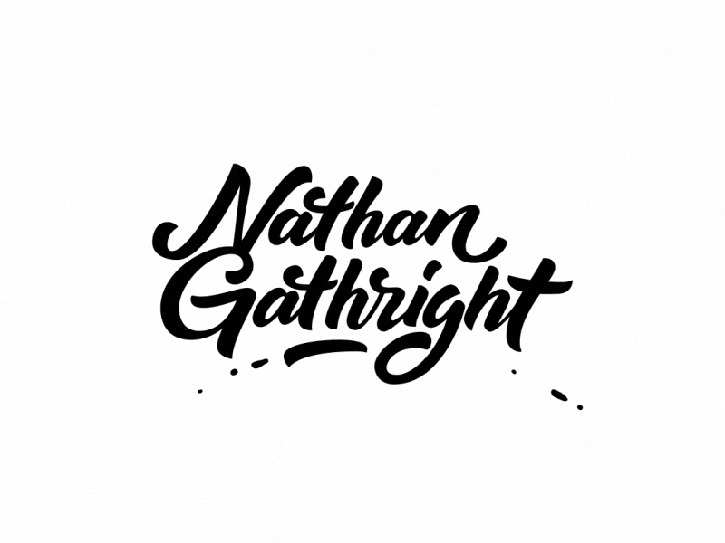 Nathan Gathright logo animation animation cel animation drawn font frame by frame gif hand handwritten lettering liquid splash type