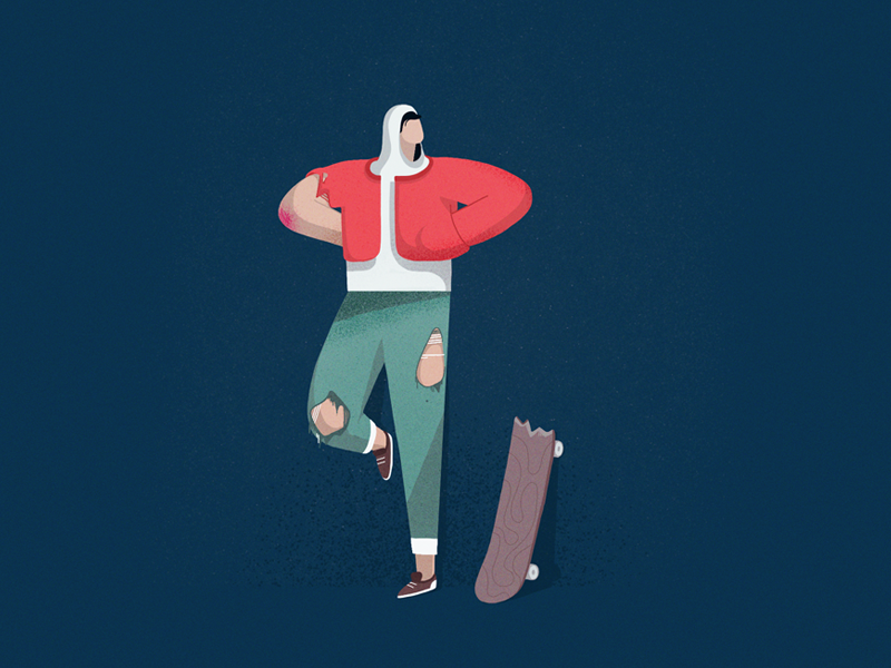 Hanging around character chracterdesign hoodie illustration jacket jeans pants skate skater stand thug