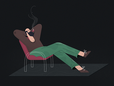 Magic art chair character character design design illustration ipad pipe procreate shoes sit smoke vape