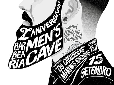 Celebrating Manliness! barbershop beard flyer illustration illustrator