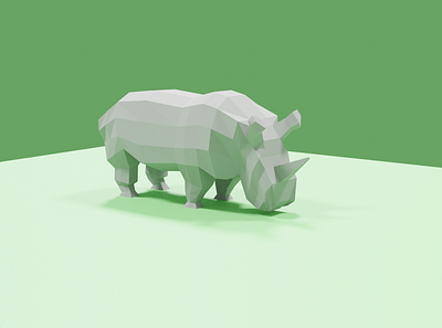 Low Poly Rhino 3d b3d blender design illustration lowpoly minimal rhino rhino3d