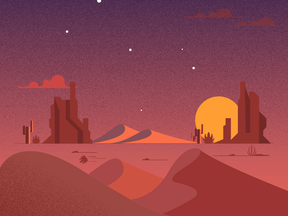 30 minute illustration - Desert by Aditya on Dribbble