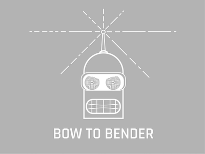 Bow to Bender bender bots flat illustration poster robots shirt swag vector