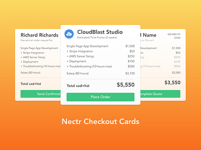 Nectr Checkout Cards app b2b checkout design e commerce flat payment tech tools ui ux