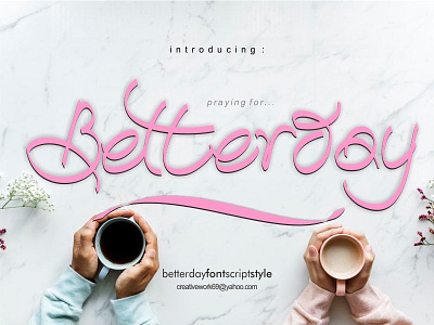 Betterday Calligraphic Style calligraphic display font logos product name script wedding card